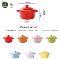 Hũ Sứ Chưng Yến Âu Sứ Có Nắp 220ml Làm Caramen Cho Bé Ăn Dặm màu sắc
