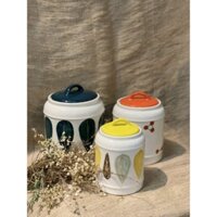 hũ sứ đựng đồ khô, vại muối dưa cà, hũ vẽ tay thủ công Bát Tràng
