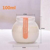 Hũ sữa chua thủy tinh, Lọ nắp nhựa dung tích 100ml - 200ml, hũ thủy tinh làm caramen, bánh flan cao cấp - 100ml