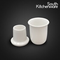 Hũ tăm 8cm kèm nắp Jasmine Lys Trắng Ngà sứ tráng men cao cấp Minh Long