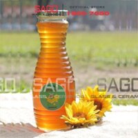 Hũ Thủy Tinh Cao Hình Ong 1000ml | Nắp Nhựa Xi Bạc
