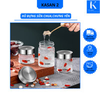 Hũ Thủy Tinh Chưng Yến Đựng Sữa Chua 100ml 150ml 200ml CCKO - Nắp Inox 304, Cao Cấp, Chất Lượng Đức