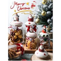 HỦ THỦY TINH ĐỰNG BÁNH KẸO TRANG TRÍ GIÁNG SINH NOEL 2240