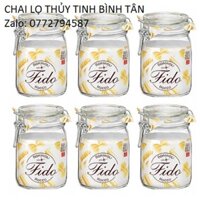 Hũ thủy tinh đựng thực phẩm nắp khóa cài kín hơi dung tích 1L Bormioli Rocco Fido- Sản xuất tại Ý