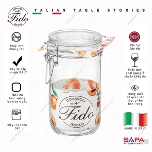 Hũ thủy tinh nắp cài kín hơi Fido 750ml