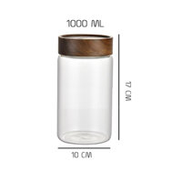 Hũ Thuỷ tinh nắp gỗ 1000ml (nắp vặn)