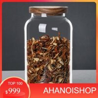 Hũ thuỷ tinh nắp gỗ 3lít (NL)
