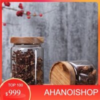 Hũ thuỷ tinh nắp gỗ 700ml (NL)