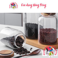 Hũ thuỷ tinh nắp gỗ size lớn