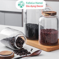 Hũ thuỷ tinh nắp gỗ size lớn