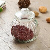 Hũ thủy tinh nắp thủy tinh 750ml  Lọ Thủy Tinh nắp kín chuyên dụng đựng mật ong hình bí ngô