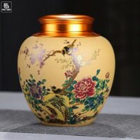 Hũ Trà Gốm Tử Sa Vẽ Chim Hoa Phú Quý – HT09