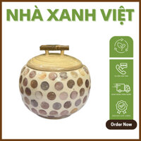 Hũ tre đựng gia vị, chè, trà 💥 HÀNG LOẠI 1 💥 Hũ tre nhỏ chứa các loại hạt, mứt khảm trai trứng cao cấp