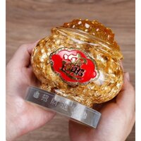 Hũ vàng tài lộc phong thủy vàng lá cỡ đại cao 12.5cm, chiêu tài lộc cầu may mắn
