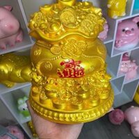 Hũ Vàng Thần Tài tiết kiệm (Size To) , Heo Đất Tiết Kiệm , lợn đất tiết kiệm - Heo Nhà Min