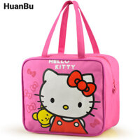 Huan Bu Cute Kitty Dày Chống Thấm Nước Cách Nhiệt Hộp Cơm Trưa Túi Xách Tay Dung Tích Lớn Thời Trang