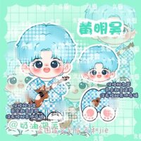 Huang Minghao Justin Sinh Nhật Tươi Xanh Tóc Kẻ Sọc Bộ Phong Cách Dọc Thẻ Móc Khóa Pp Kẹp
