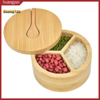 Huangyan| Nhà Bếp Gia Vị Tổ Chức Hộp Đựng Muối Một Tay Dung Tích Máy Lắc Muối Tre Hộp Gia Vị Có Nắp Từ Tính Và Muỗng Cho Tổ Chức Nhà Bếp Hoàn Hảo Cho Đường