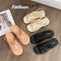 Huaqoo dép nữ dép sandal nữ đế cao Đa dụng Độn đế Đế êm Tự nhiên FDL2460NIQ 26Z240628