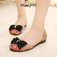 Huaqoo dép nữ dép sandal nữ đế cao Trẻ trung Đệm êm Dễ dàng phối đồ Đế linh hoạt B28G089 29Z240715