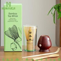 Huayueji 4 Bộ Trà Matcha Nhật Bản, Bộ Máy Đánh Bánh Matcha An Toàn Có Thể Tái Sử Dụng, Gốm Tre Truyền Thống Thực Phẩm Khuấy Chasen Nhật Bản