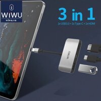 HUB 3 in 1 WIWU Type-C ra HDMI + USB 3.0 + Type C Cổng chuyển đổi cho Tablet , Máy tính bảng  , Laptop , SmartPhone