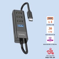 Hub 4 cổng Hoco HB25 chuyển Type-C sang USB ( 1 x 3.0 và 3 x 2.0) cho thiết bị ngoại vi: chuột, keyboard, USB, ổ cứng...