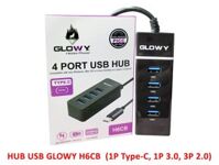 Hub 4 port usb TypeC Glowy H6CB (1 port 3.0, 3 port 2.0)