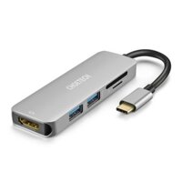 Hub Adapter CHOETECH M08 chuyển đổi 4 in 1 Type-C ra 2 USB 3.0, HDMI 4K, & SD và thẻ TF - hàng chính hãng