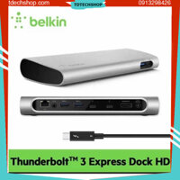 Hub Belkin Thunderbolt 3 Express Dock HD - Hub Dock Thunderbolt 3 hỗ trợ 2 màn 4K 60Hz và Sạc 85W cho M.a.cbook