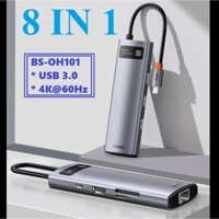 Hub C macbook 8in1  Thiết bị chia cổng type C đa năng 8 trong 1 tốc độc 10Gbps 4K60Hz Baseus BS-OH102  Hàng chính hãng - OH101Usb3.04K60Hz