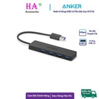 Hub Chia Cổng USB 3.0 Anker A7516 Ultra Slim 4 Cổng USB Tốc Độ Cao