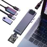 Hub chuyển Baseus Thunderbolt C Pro 7 in 1 Smart Hub cho Macbook Pro 2016/ 2017/ 2018 - Hàng Chính Hãng