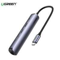 Hub chuyển chính hãng USBC Sang HDMI + USB 3.0*2 + RJ45 + PD Ultra Slim Ugreen 10919