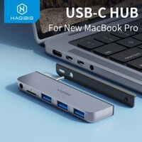HUB chuyển đa năng Hagibis USB C Hub for NEW Macbook Pro Type-c docking station USB C adapter with USB 3.0 Micro SD 3.5mm AUX port 14/16 inch M1 M2