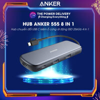 Hub chuyển đổi Anker A8347 USB C kiêm ổ cứng di động SSD 256Gb 4 in 1 có HDMI 4K PD 100W 2 Usb A