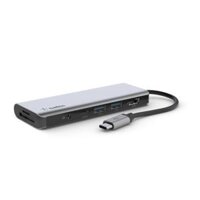 Hub chuyển đổi Belkin 7 trong 1 USB-C Multiport - HDMI 4K 30Hz, 100W PD, 2xUSB-A 3.0, 3.5 mm audio, SD 3.0,microSD 3.0