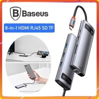Hub chuyển đổi đa năng 8 trong 1 Baseus CAHUB-CV0G ( Type-C to HDMI/ USB3.0/ LAN / SD Card Reader/ Type C PD 100W) - HÀN