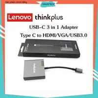 Hub chuyển đổi Thinkplus 3 in 1 USB-C to HDMI, VGA, USB  dùng cho Laptop Thinkpad, Dell, HP, Macbook, Samsung Dex