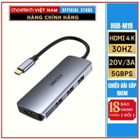 Hub chuyển đổi Type C 7 in 1 Choetech HUB-M19 Type-C to HDMI USB3 PD 100W SDTF- Hàng chính hãng