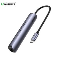 Hub Chuyển USB-C Sang HDMI + USB 3.0*2 + RJ45 + PD Ultra Slim Ugreen 10919
