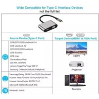 Hub chuyển USB Type-c ra 4 cổng HDMI/ VGA/ USB và cổng sạc hỗ trợ DEX