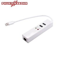 Hub Đa Năng Chia 2 Cổng USB 2.0 + Card Âm Thanh + Lan RJ45