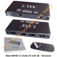 Hub HDMI 3-1 Ztek ZY448 4K + Remote - Switch Bộ chia cổng HDMI