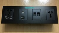 Hub Media gồm 2 ổ điện 3 chấu đa năng , 2 sạc USB, 1 HDMI,,1 USB Data, 2 LAN cat6  dùng cho khách sạn