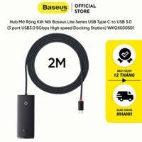 Hub Mở Rộng Kết Nối Baseus Lite Series USB Type C to USB 3.0 (3 port USB3.0 5Gbps High speed Docking Station) WKQX030501