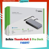 Hub Thunderbolt 3 cho Macbook – Hub Belkin Thunderbolt 3 Pro Dock F4U097 – Xuất 2 màn 4K 60HZ cho Macbook, Laptop Windows