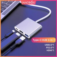 Hub Type C 3in1 - Cổng chuyển đổi HUB USB Type-C to HDMI, USB 3.0, PD Type-C cho Laptop Macbook, Điện thoại, Samsung Dex