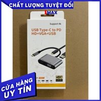 Hub Type C 3in1 - Cổng chuyển đổi HUB USB Type-C to HDMI, USB 3.0, PD Type-C cho Laptop, Điện thoại, Samsung Dex