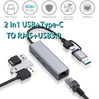 Hub Type C -Cổng chuyển đổi HUB USB Type-C to HDMI,USB 3.0,SD,TF,RJ45,PD Type-C cho Laptop ,táo